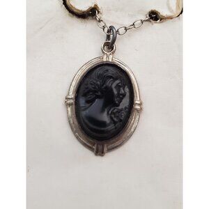 Goddess Cameo Necklace, Sterling silver - Vintage Style Victorian Bridal